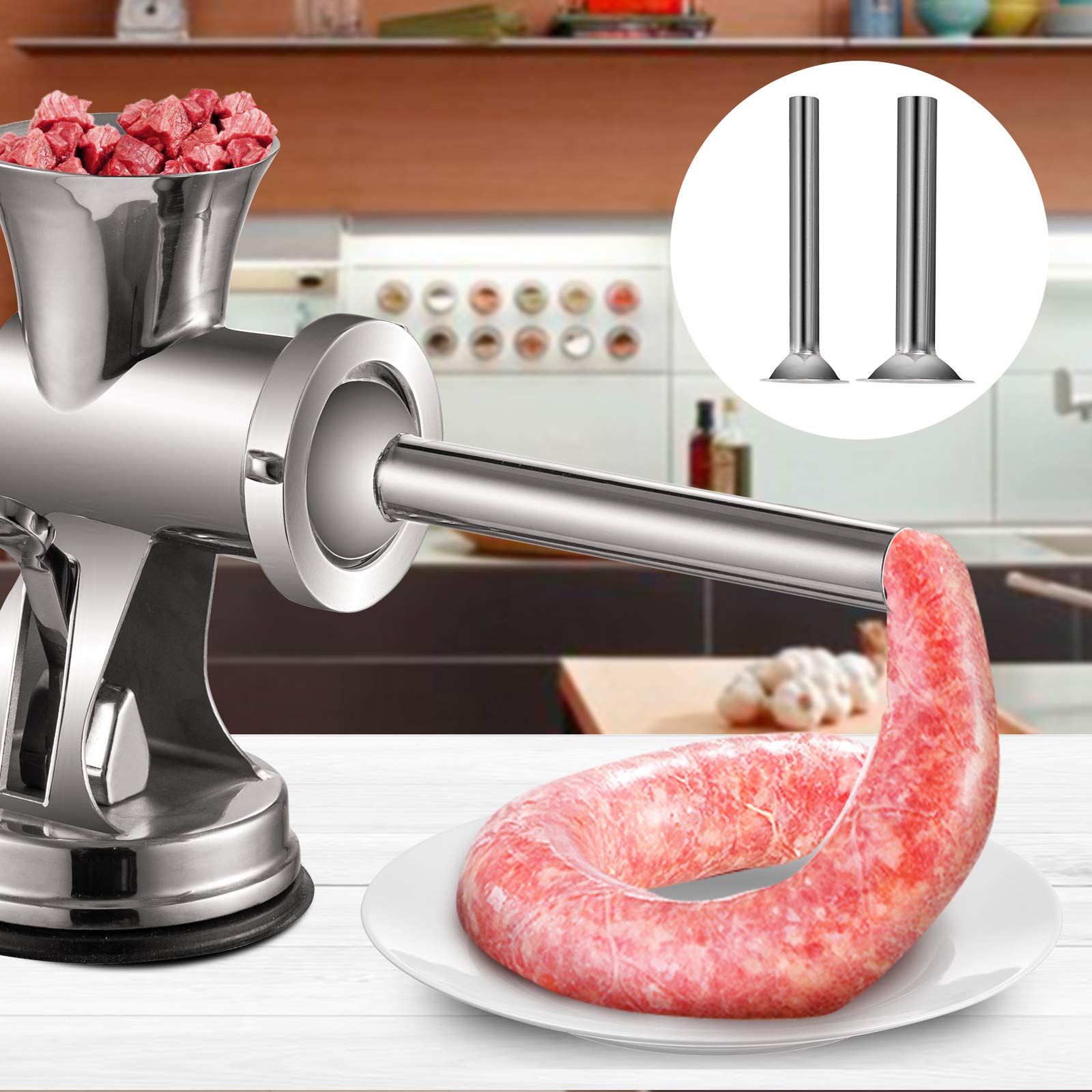 Vevor Meat Grinder Manual 304 Stainless Steel Hand Operated Meat Grinder Multifunctional Crank Sausage Maker Coffee Powder Grind